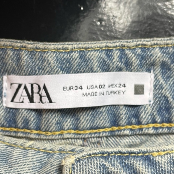 ZARA Barrel Blue Jeans Size 2 - Picture 5 of 5